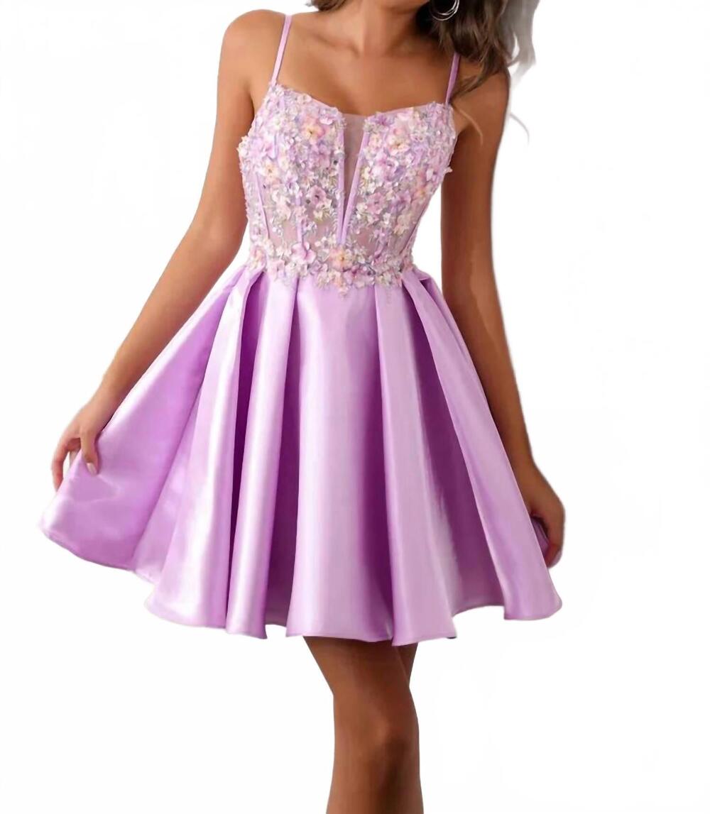 NEW LUCCI LU corset bodice a-line dress in lilac